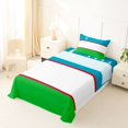 thumbnail image 5 of Manfei Uzbekistan Flag Twin Sheets,White Green Red Bedding,3 Pieces,1 Fitted Sheet and 1 Pillowcase, 5 of 6