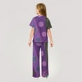 thumbnail image 4 of Abcomgle Girls Summer Outfits 7-8 Boho Short Sleeve Tee Top and Wide Leg Pants Set Cute Preppy Girls Lounge Set,11-12 Years, 4 of 4