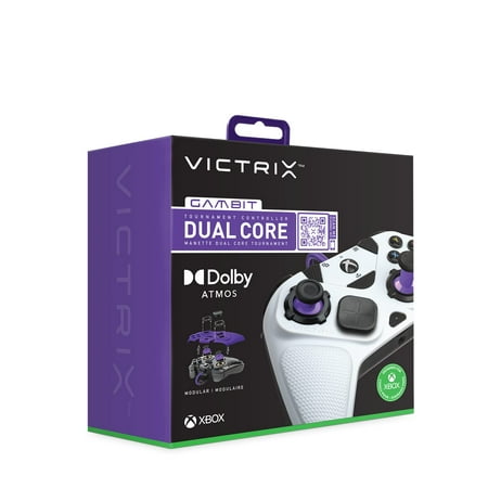 PDP - Victrix Gambit World's Fastest Licensed Xbox Controller, Elite Esports Design - Xbox One, Series X|S, Windows 10 - White & Purple