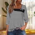 thumbnail image 2 of Yuanlook Tops for Women,Casual 3/4 Length Sleeve V Neck Blouses Dressy T-Shirts Business Casual Tees - Black - XL, 2 of 5