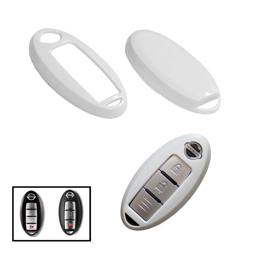 1 iJDMTOY Exact Fit Gloss Metallic Pearl White Smart Key Fob Shell Compatible With Nissan Armada Rogue GT-R Murano Pathfinder Sentra Leaf Titan 4-Button only
