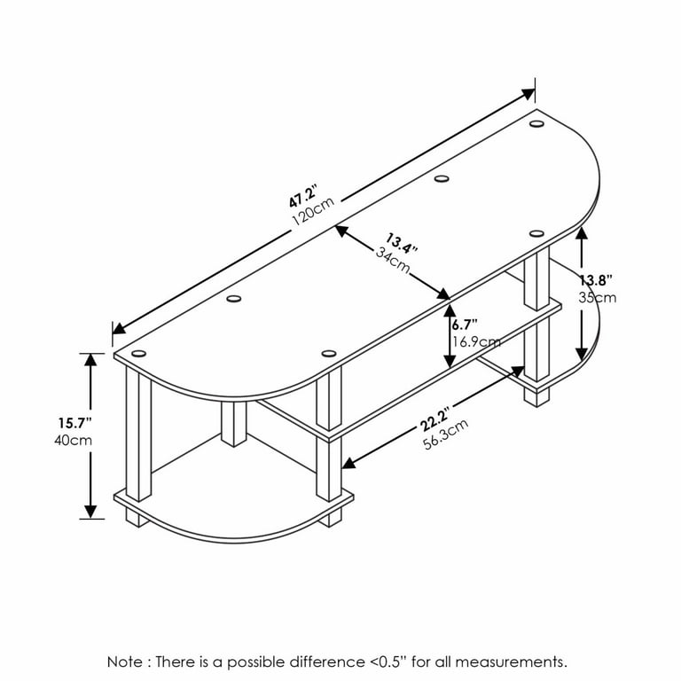 Furinno 11058EX/BK Turn-S-Tube Wide TV Entertainment Center
