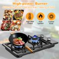 thumbnail image 4 of 2 Burner Propane Gas Cooktop, Portable Tempered Glass Double Burner Stove with Auto Ignition, Outdoor Camping RV BBQ Kitchen LPG Gas Stove, 4 of 9