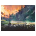 thumbnail image 1 of Design Art Sci Fi City Watercolor Canvas Print, 1 of 3