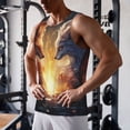 thumbnail image 5 of Pofeuu Red And White Flame Fox Print Men's Workout Tank Tops Sleeveless Muscle Gym Shirt Quick Dry-3X-Large, 5 of 7
