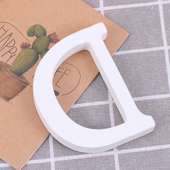 Masteelf White Wood Letter D Decor for Home and Party Decoration, NonToxic Environmental Design, 8cm