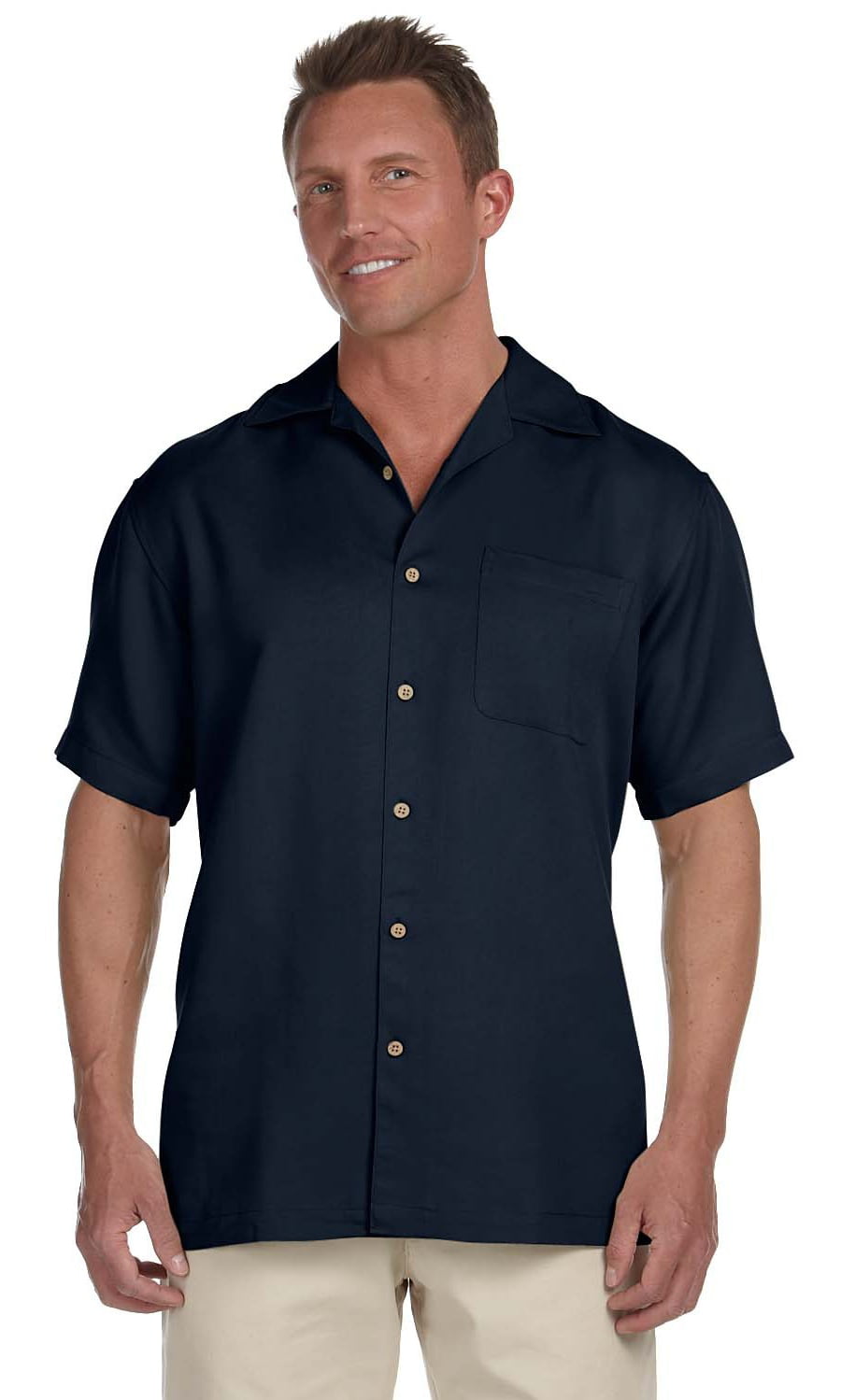 The Harriton Mens Bahama Cord Camp Shirt - NAVY - 3XL - Walmart.com