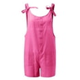 thumbnail image 3 of LUOGENLI Girls Jumpsuits Girls Summer Sleeveless Casual Romper Spaghetti Strap Shorts Jumpsuit with Pockets Girls Rompers Size 6-7 3 Pack Rompers for Girls Size 14-16 5-6 Years, 3 of 5