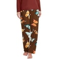 thumbnail image 6 of SOOMLON Women Pajama Pants Long Soft Funny Graphic Pajama Bottoms Adult Tall Warm Winter Lounge Sleepwear Sleep Pants Stretchy Comfy Wide Leg Pants Night Clothes Brown S, 6 of 7