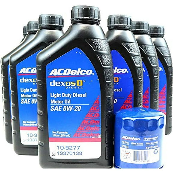 AC Delco Engine Oil and Oil Filter Change Kit LM2 DexosD 0w-20 for 3.0L Duramax Diesel