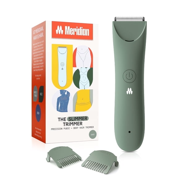 Meridian Slimmer Trimmer Precision Bikini Electric Shaver & Groomer for Women & Men, Sage