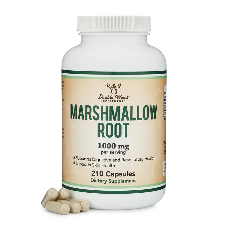 Double Wood's Marshmallow Root Capsules - High in Mucilage (1,000mg, 210  Count) - Walmart.com
