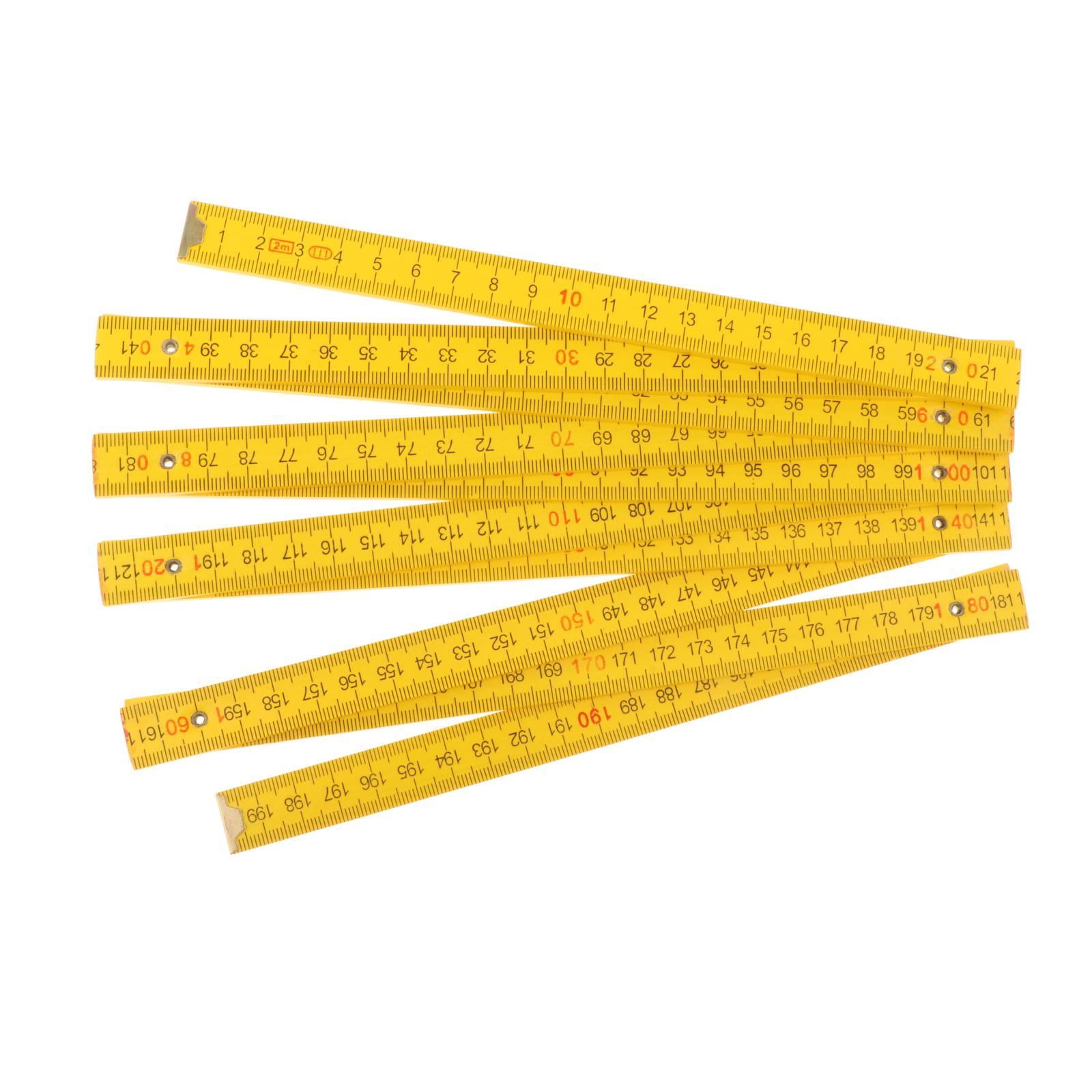 Folding Wooden Ruler, Foldable Ruler, Portable Compact Measuring Ruler Folding Wood Rule for Learning, Teaching, Carpenters, Lineman, Classroom 2m