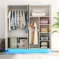 thumbnail image 5 of Blotout 4 Door Wardrobe Armoire with LED Light, 70" Large Wooden Closet Storage with Hanging Rods & Multi-Layer Shelves for Large Bedroom, White-4 Doors, 5 of 9