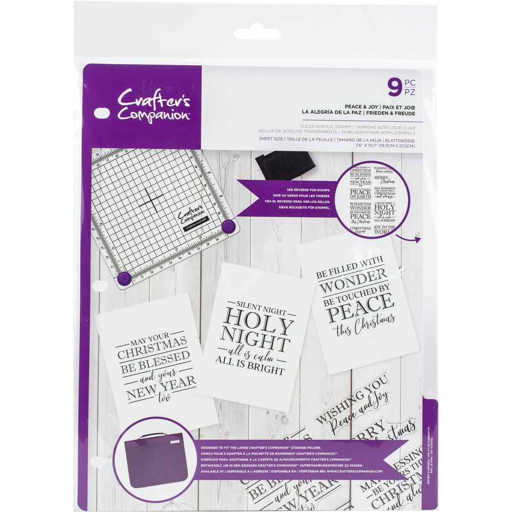 Crafter's Companion Clear Acrylic Stamp SetPeace & Joy
