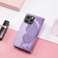 thumbnail image 7 of Feishell Wallet Case for iPhone 14 Pro 6.1 inch,Butterfly & Flower Embossed PU Leather TPU Inner Shell Magnetic Flip Stand Card Slots Shockproof Protective Phone Cover,Lightpurple, 7 of 7