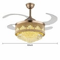 thumbnail image 3 of 42" Acrylic Retractable Invisible Ceiling Fan Light LED Chandelier Lamp with Remote, 3 of 8