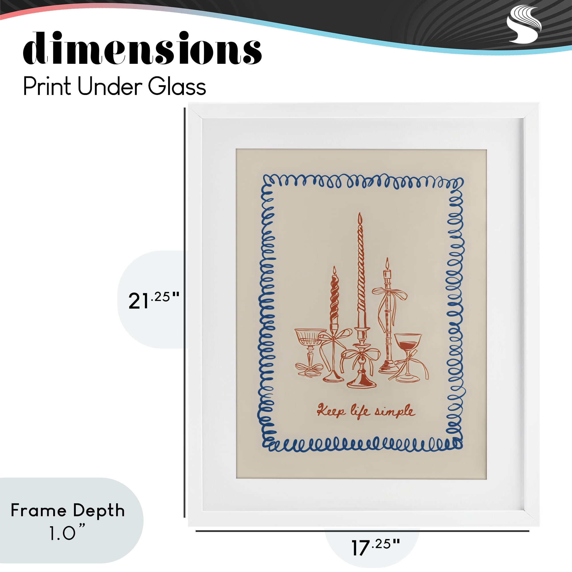 Stupell Industries Keep Life Simple Candles White Framed Print Under Glass, design by The Prints Vibe