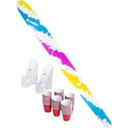 P&P Imports LLC GoPong Slamski | Retro 4 Person Drinking Ski with 50 Plastic Shot Glasses