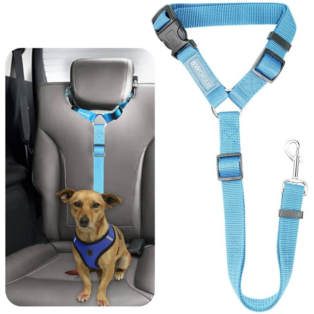 Walbest Pet Dog Cat Seat Belts, Car Headrest Restraint Adjustable