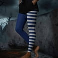 thumbnail image 6 of BLTIBY Womens Halloween Legging High Waist Stretch Striped Printed Tights Fashion Casual Bottom Pants Halloween Costume Dark Blue 3XL, 6 of 9