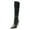 Green, variant on Women Fashion Polished Zippers Knee High Boots Pointed Closed Toe Side Zip Stiletto High Heel Long Boots Dress Shoes Size 9 Purple