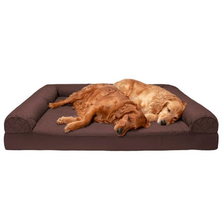 UPC: 0842229117134 | FurHaven Pet Products Quilted Orthopedic Sofa Pet Bed for Dogs & Cats – Coffee Jumbo