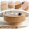 thumbnail image 4 of FFH 31.5" Round Coffee Table with Storage, Small Wood Coffee Table with Sturdy Pedestal for Living Room, Apartment, Ash, 4 of 12