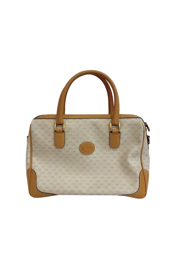 Pre-Owned GUCCI Micro GG handbag in beige