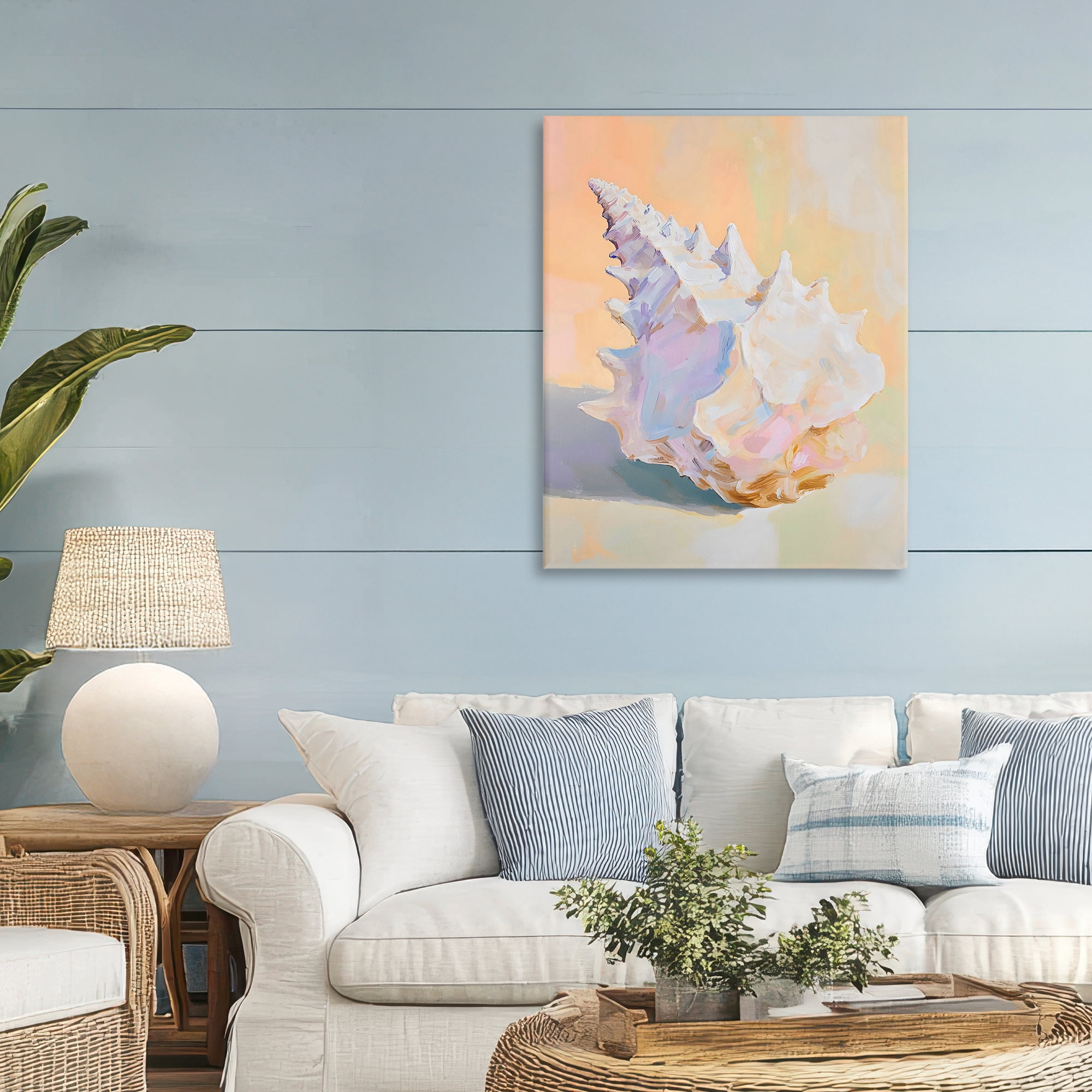 Stupell Industries Vintage Shell in Pastel Light Canvas Wall Art, design by The Prints Vibe