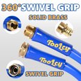 thumbnail image 3 of TOOLCY Garden Hose 100 ft with Swivel Handles, 5/8 inch Water Hose for Garden, 250 PSI Blue Polymer, 3 of 10
