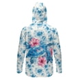 thumbnail image 2 of SEANATIVE Sun Protection Fishing Shirts for Men Long Sleeve Hooded Rash Guard Men's Outdoor Fishing Apparel for Swimming Surfing Hiking, 3XL, Sea Turtle Hibiscus Flower Blue White Tie-dye, 2 of 7