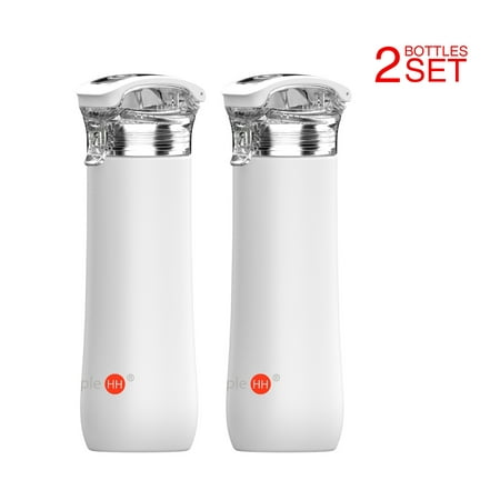 2Pack Simple HH 23oz Double Wall Vacuum Insulated Stainless Steel Sport Water Bottle with Handle|BPA Free, 2ways Drinking|Good for Travel|No Sweating, Keeps Hot &