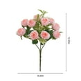 thumbnail image 3 of Artificial Silk Rose Bouquet with 10 Stems for Wedding Party Home Decor in White Pink Red, 3 of 6