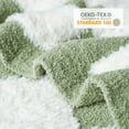 thumbnail image 4 of Snuggle Sac Faux Fur Checkered Throw Blanket, Fluffy Feather Yarn Blend Bedding Blankets for Couch or Bed, 4 of 4