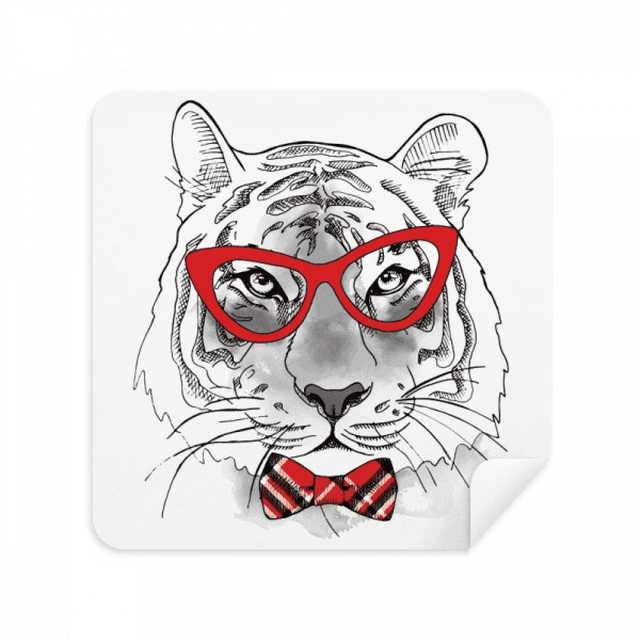 Glasses Tiger Handsome Animal Glasses Cloth Screen Cleaner Suede Fabric 2 Pack