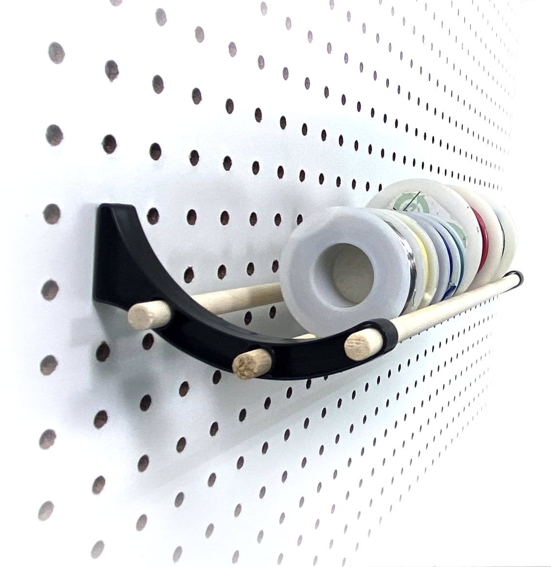 Peggy Pegboard Tape and Ribbon Organizer, Accessory Hook and Dowel Storage for Wrapping, Crafts, Hobby, Wine Rack 12” kit - 6PK