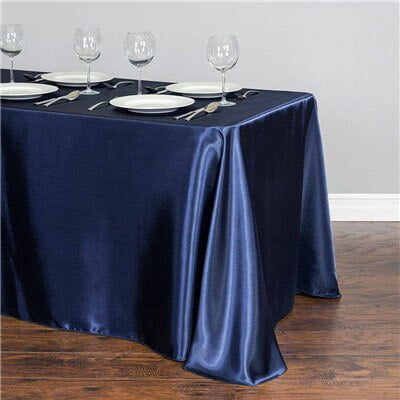 Mantel de satén blanco rectangular, decoración de fiesta de boda, cubierta de mesa de Navidad, manteles para eventos en casa, Decoración de mesa qym unisex