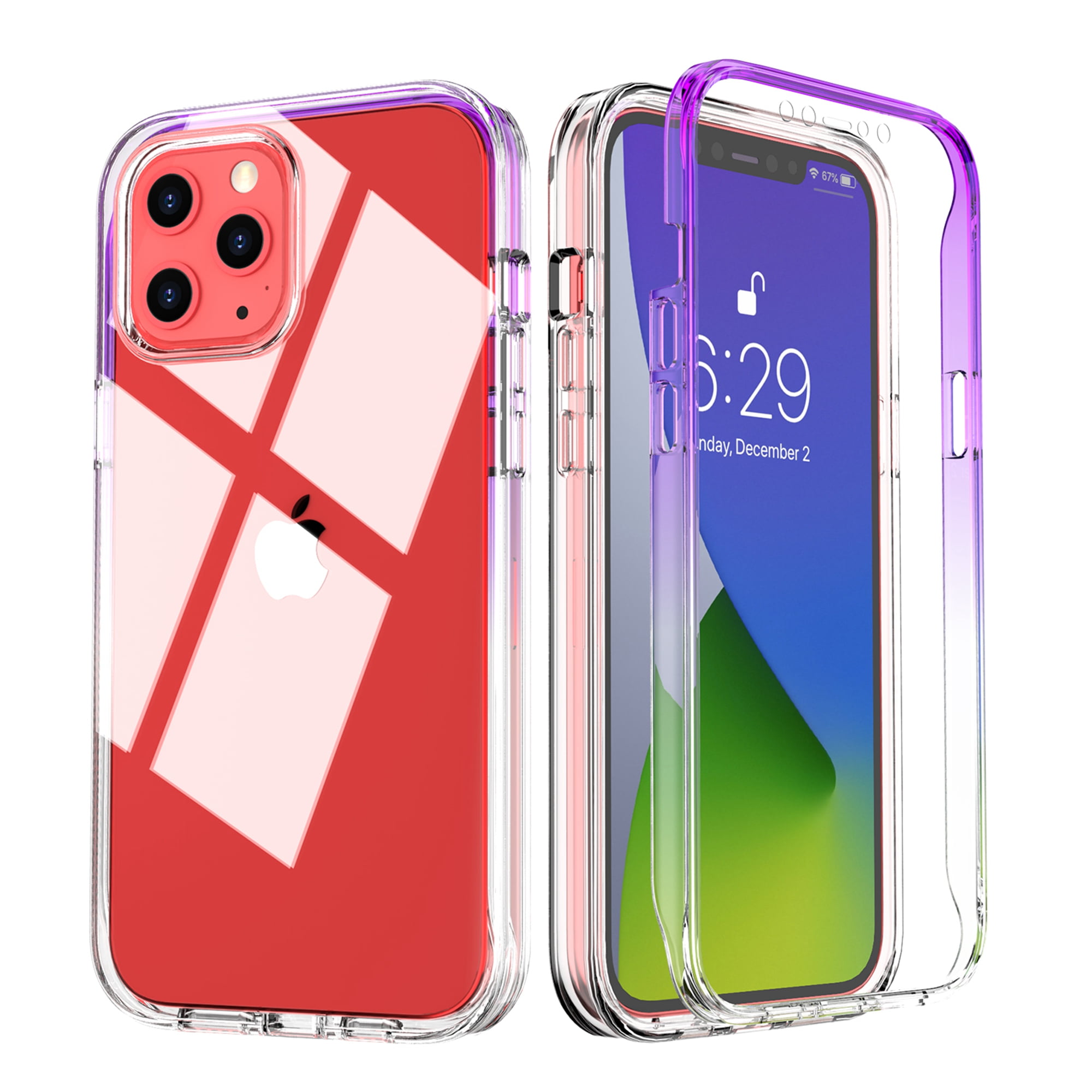 Iphone 12 Pro Max Case With Built In Screen Protector Dteck Full Body Shockproof Dual Layer High Impact Protective Anti Scratch Soft Tpu Cover Cases For Apple Iphone 12 Pro Max 6 7 Inch Purple