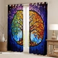 thumbnail image 2 of Homewish Tree Of Life Black Out Curtains,Modern Aesthetic Art Curtains Pack of 2 (42x63 Each),Retro Bohemain Style Bedroom Curtains For Men Women,Luxury Bedroom Decor, 2 of 6