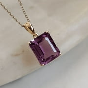 Purple Amethyst Pendant, February Birthstone, Christmas Gift, Amethyst Octagon