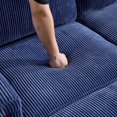 thumbnail image 4 of Ktaxon Modular Sectional Sofa with Movable Ottoman, Corduroy L-Shaped Couch with Wood Frame and Legs Navy Blue, 4 of 8