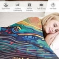 thumbnail image 3 of Orinice The Whale Blanket Throw Collection - Flannel Sofa Versatile Blanket Gift Fluffy Soft Throw for Bed and Couch Travel for Kids Girls 60"*80"（150 * 200cm） 60x80in, 3 of 6