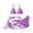 Purple, variant on Girls Swimsuits 3 Piece Swimwear Bikini with Skirt And Cover Up Beach Pool Party Summer Outfit Size 9-10 Y