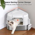 thumbnail image 2 of Caja de arena para gatos Corner Chumajor XXL de acero inoxidable con tapa, 2 of 9