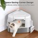 thumbnail image 2 of Caja de arena para gatos Corner Chumajor XXL de acero inoxidable con tapa, 2 of 9