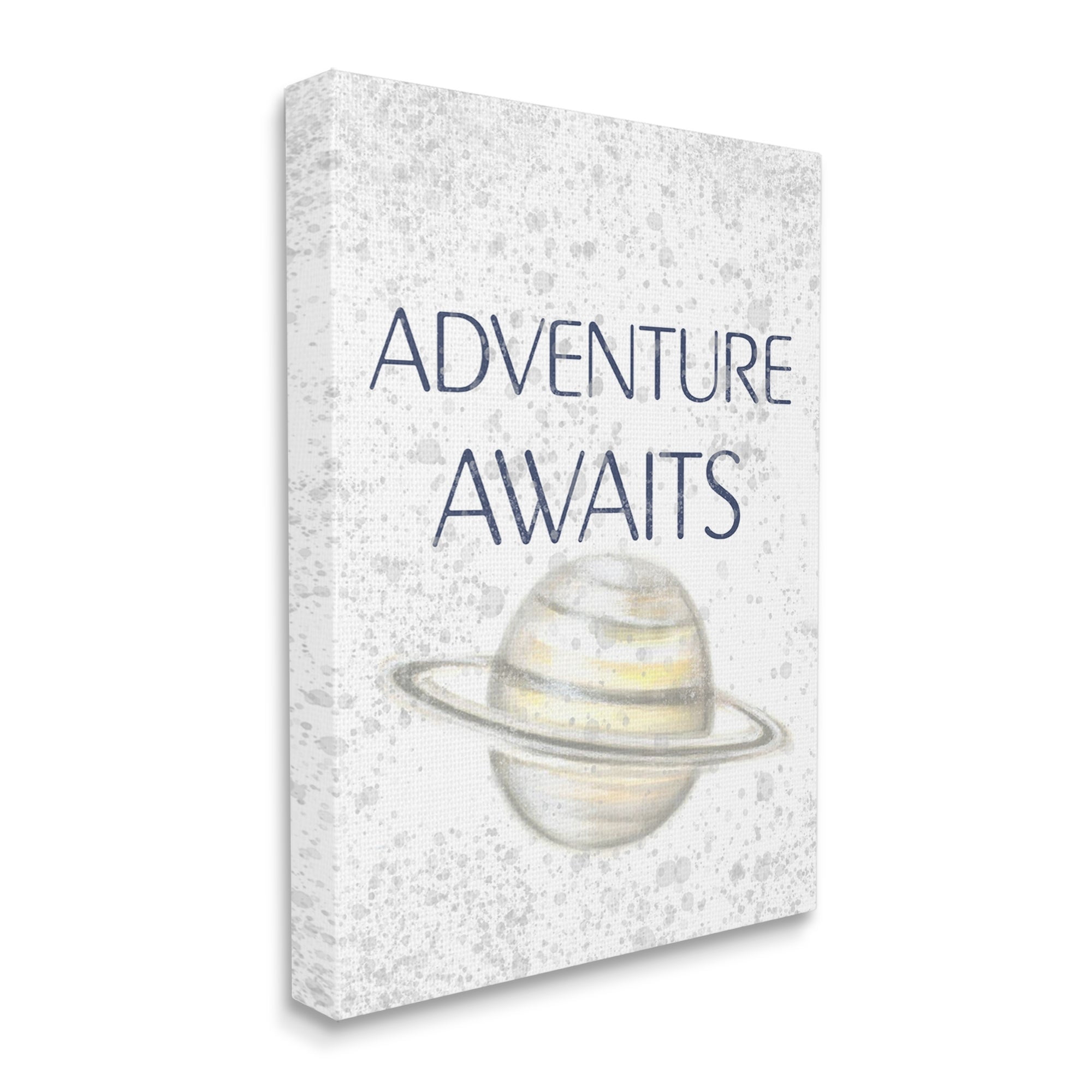 Stupell Industries Children's Adventure Awaits Phrase Saturn Ringed Planet, 36 x 48,Design by Reesa Qualia