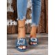thumbnail image 4 of Women Brown Casual & Holiday Rhinestone Decorated Flat Sandals, Fashionable Open Toe Sandals For Daily, 4 of 4