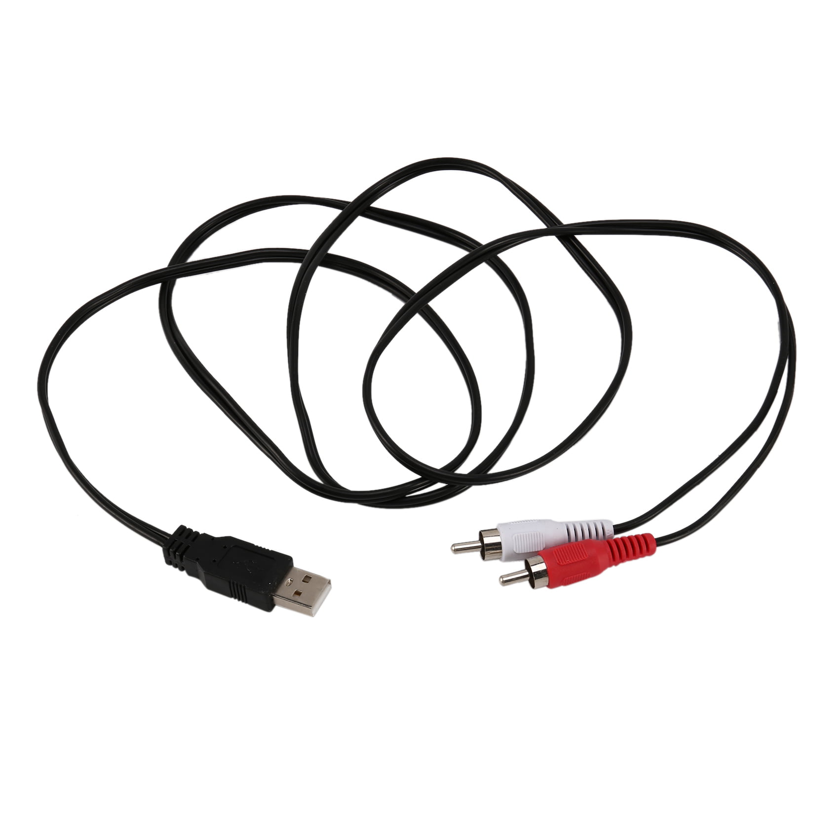 1.5M Usb A Male To 2X Rca Phono Male Av Cable Lead Pc Tv Aux Audio Video  Adapter