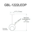 thumbnail image 2 of Dainolite  Gabriel Modern and Contemporary 22W Pendant, Matte Black w/ White Silicone Diffuser, 2 of 2